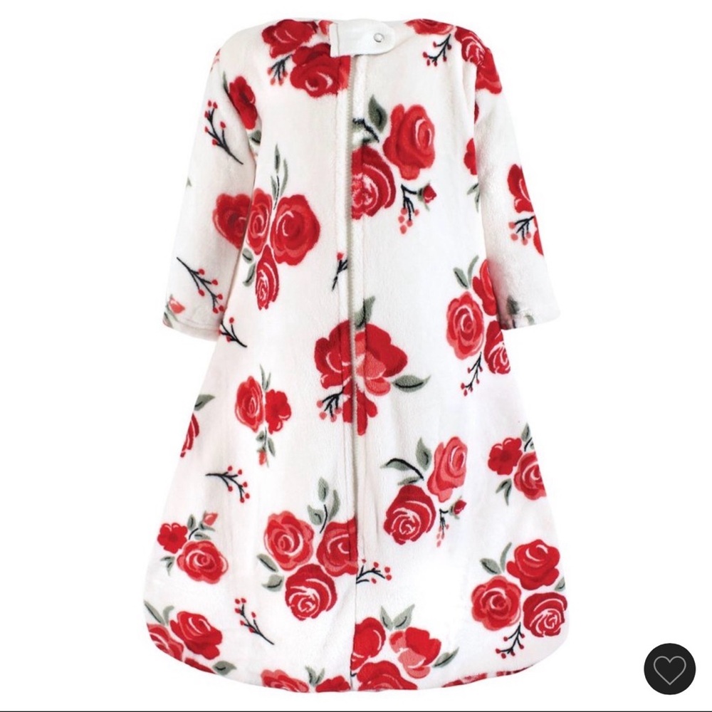 3 pieces Hudson Baby Plush Sleeping12-18m  Sack,Red Rose NWT,Matching Pjs